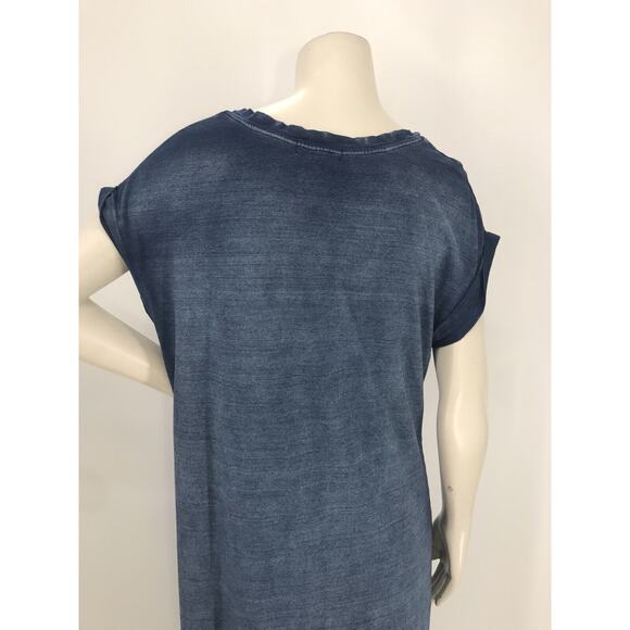Cloth & Stone Blue Short Sleeve Maxi T-Shirt Dress Size PM - Picture 9 of 12